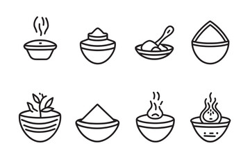 Chaat Masala Icon Line Art Minimalist Design