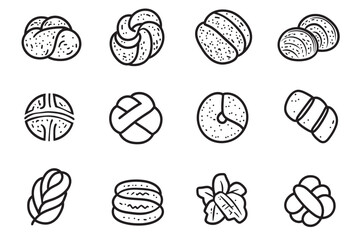 Challah Line Art Minimalist Icon