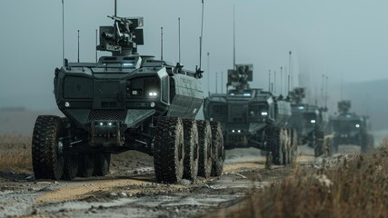  Line Futuristic Military Robotic