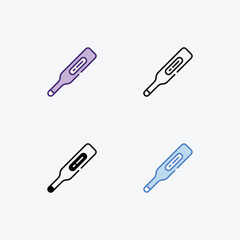 Thermometer  icons set in different style vector stock illustration