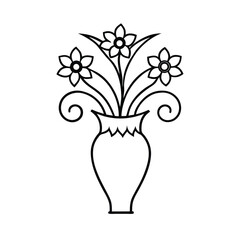 Art Nouveau Flower Bouquet In Ornamental Vase