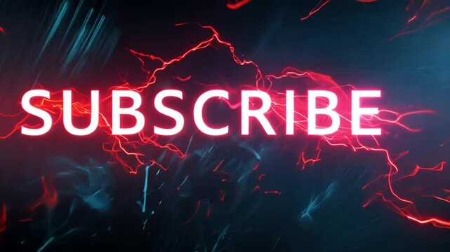 subscribe text with red and blue lightening