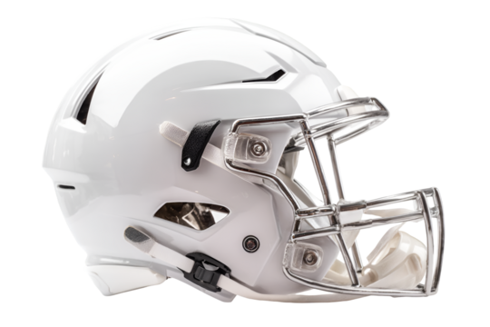 Sleek White Football Helmet Ready for the Game Intense Competition Anticipation