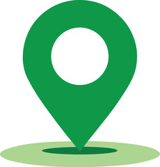 Green map pin location icon vector illustration on transparent background.