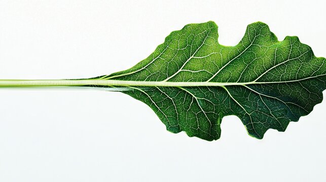   Green leaf drifting on water with stemmed leaf nearby