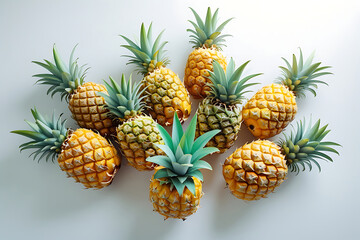 Fototapeta premium Pineapple Fresh Fruit Composition on Bright Surface