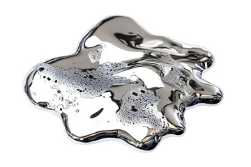 Molten silver flowing beautifully with trapped bubbles a mesmerizing sight
