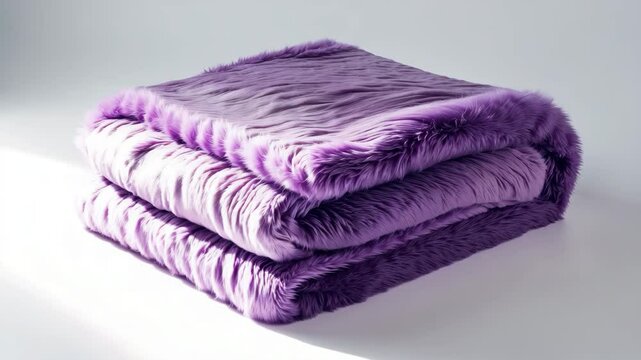 Lavender blanket positioned on a background