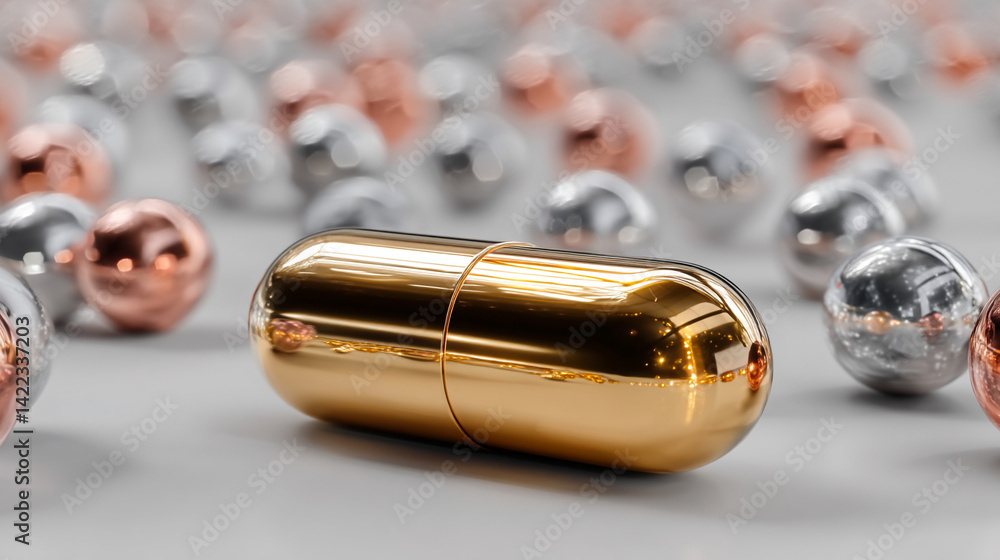 Poster a digital pill floats over a bright network background symbolizing ai precision medicine innovation 