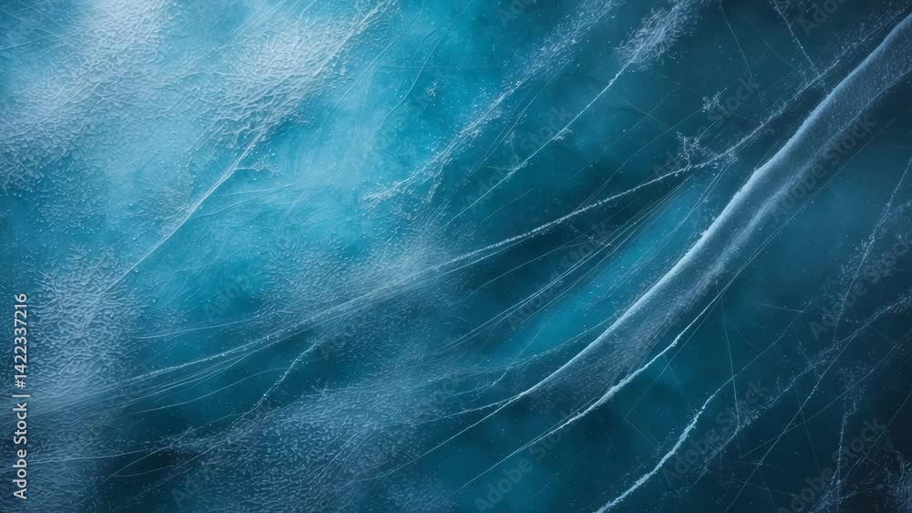 Poster ice blue background showcasing skating paths. covered with a thin layer of snow. rink. cold ice surf