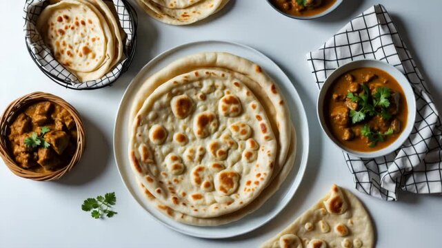 Thin rumali roti served on a white plate is perfectly complemented by dal tadka.