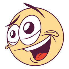 Fototapeta premium Rolling Eyes Emoji in Flat Vector Style