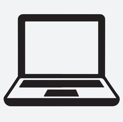 laptop silhouette vector art illustration, modern laptop computer