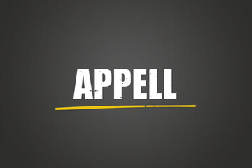 Appell (appeal) - A blackboard with white text.