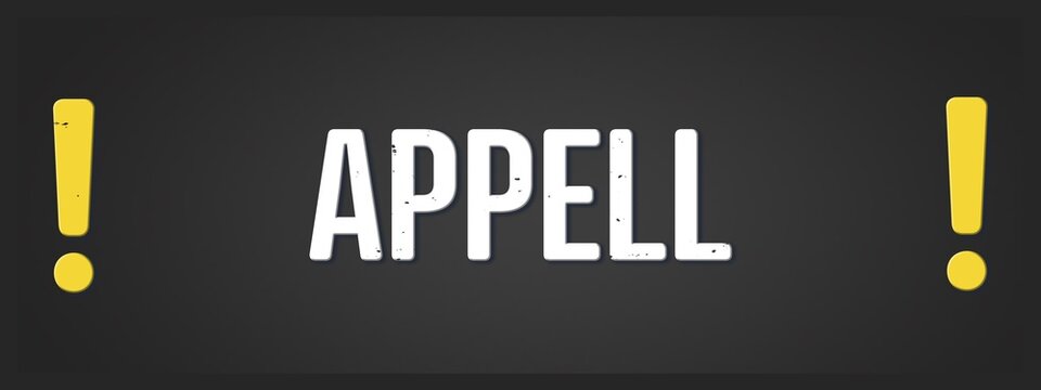 Appell (appeal) - A blackboard illustration with white text.