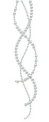 Beautiful vector image of strands of pearls, necklaces on a white background. Jewelry. Bead decoration. Vector illustration. White background. Border.