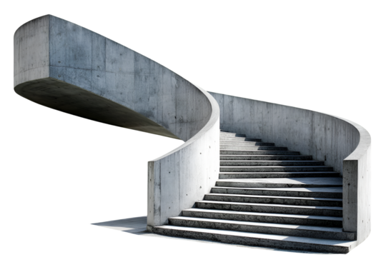 Modern Concrete Spiral Staircase Ascending to Success a Symbol of Growth and Ambition