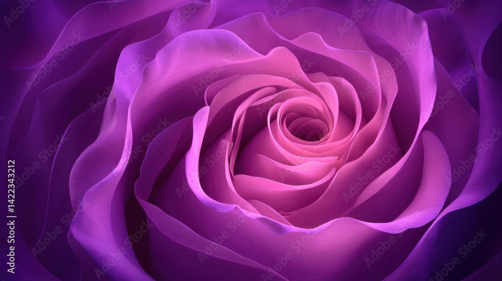 Poster ethereal purple rose abstract with soft petals and delicate texture creating a serene and romantic m