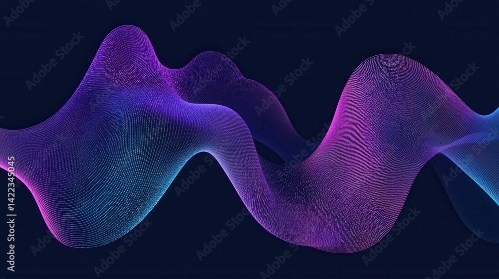 Poster abstract flowing wave design with vibrant gradient colors on dark background creating dynamic visual