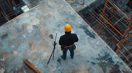 Construction Worker Standing on Site