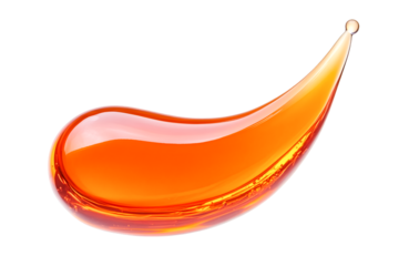 Liquid amber droplet flows elegantly showcasing its vibrant orange hue a captivating visual delight