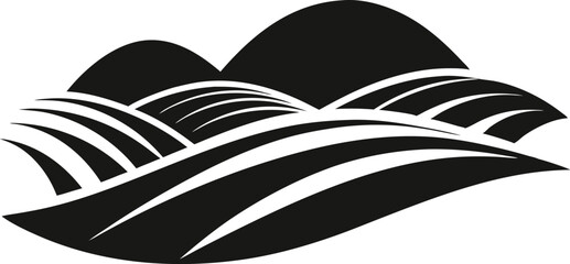 Negative space hills in monochrome