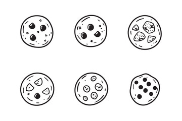 Chocolate Chip Cookie line art icon