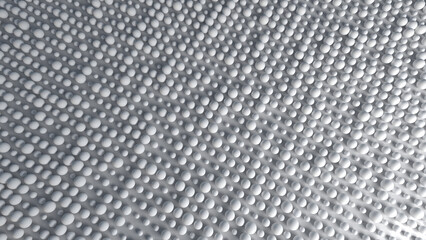 White spheres top view in perspective. Overlay background wallpaper. 