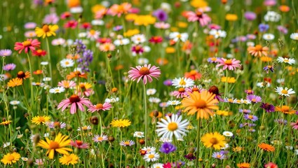 Obraz premium Summer Meadow Bloom: A Colorful Wildflower Display