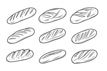 Ciabatta Icon Minimalist 2D Line Art