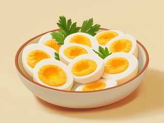 Photo of Perfectly Sliced Hard-Boiled Eggs with Parsley