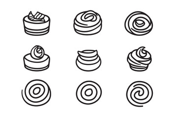Cinnamon Roll Minimalist Line Art Design
