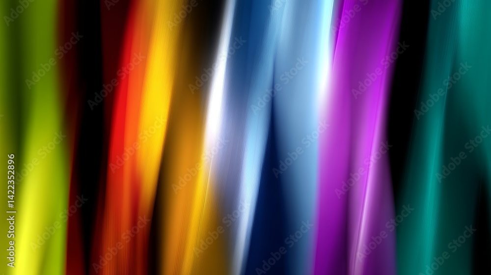Poster a 3d rendering featuring an abstract background that showcases a vibrant spectrum of colors, accompa