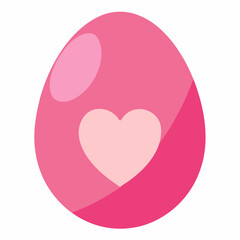 Pink Egg with Heart Center - Cute, Decorative, and Colorful Easter Egg Design
