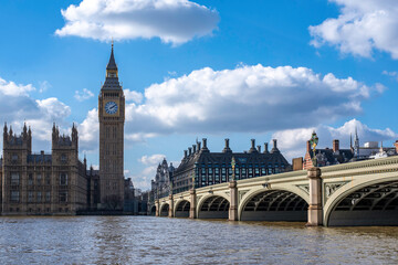 Big Ben and Westminster Bridge Over the Thames