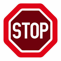 stop sign isolated on white