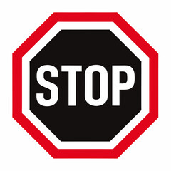 stop sign isolated on white