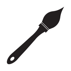 Black Round Paintbrush Silhouette Icon, Brush Icon, vector illustration