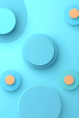 Abstract Circles on Light Blue Background
