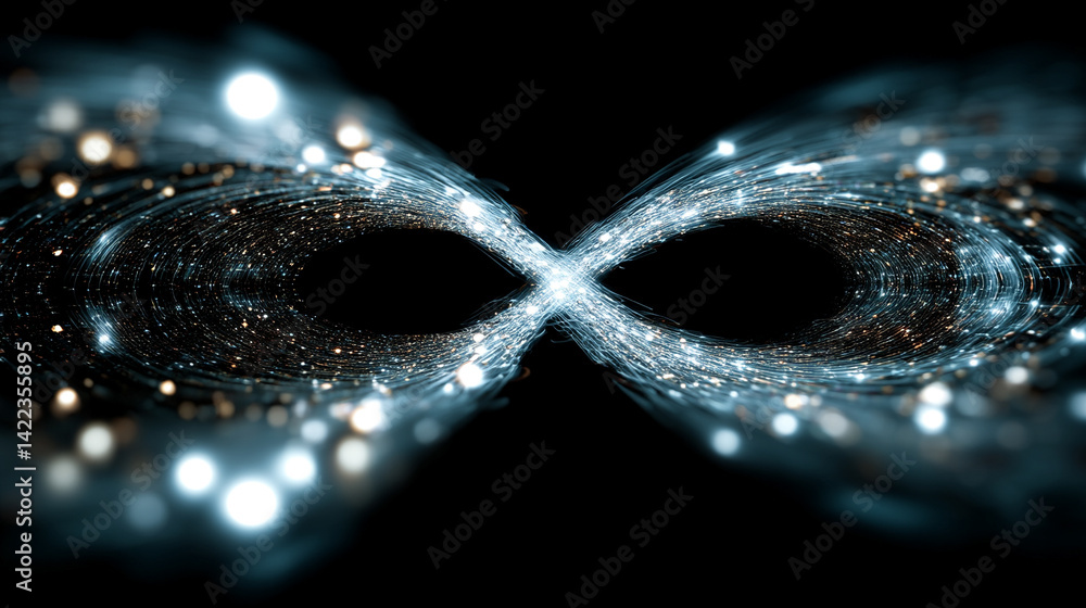 Poster a glowing digital infinity symbol floats against a blurred colorful tech background symbolizing endl