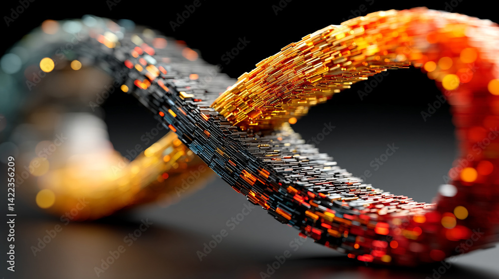 Aufkleber a glowing digital infinity symbol floats against a blurred colorful tech background symbolizing endl