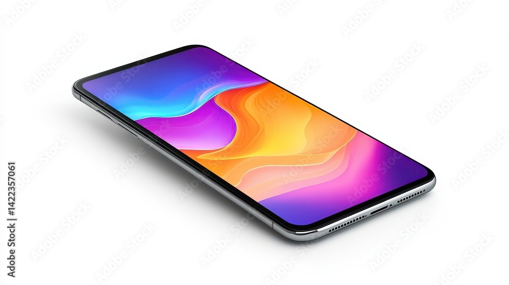 Poster realistic smartphone mockup. mobile phone vector with isolated on white background. device front vie