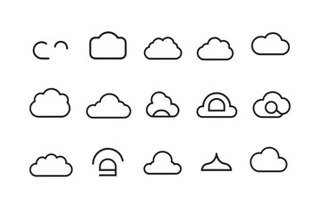 Obraz premium Cloud Icon Minimalist 2D Line Art