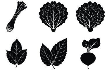 This set showcases vector leaves, a seamless floral pattern of nature's green leaf elements, perfect for decorative design