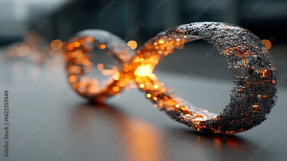 Poster a glowing digital infinity symbol floats against a blurred colorful tech background symbolizing endl