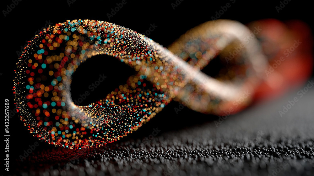 Poster a glowing digital infinity symbol floats against a blurred colorful tech background symbolizing endl