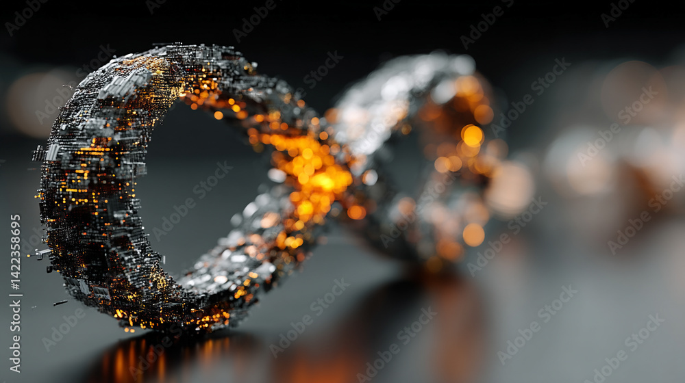 Poster a glowing digital infinity symbol floats against a blurred colorful tech background symbolizing endl