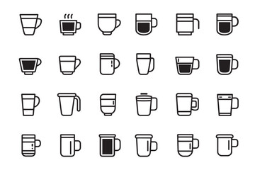 Coffee Mug Icon Elegant Minimalist Art
