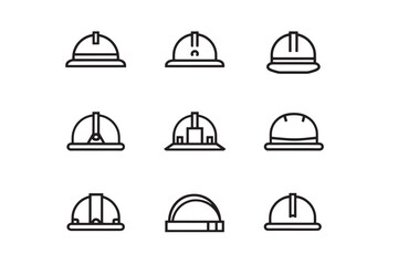 Construction Helmet Icon Ultra Minimalist 2D Art