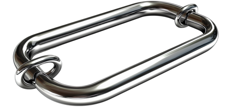  A wire carabiner frame, chrome color with no background, PNG transparent background 
